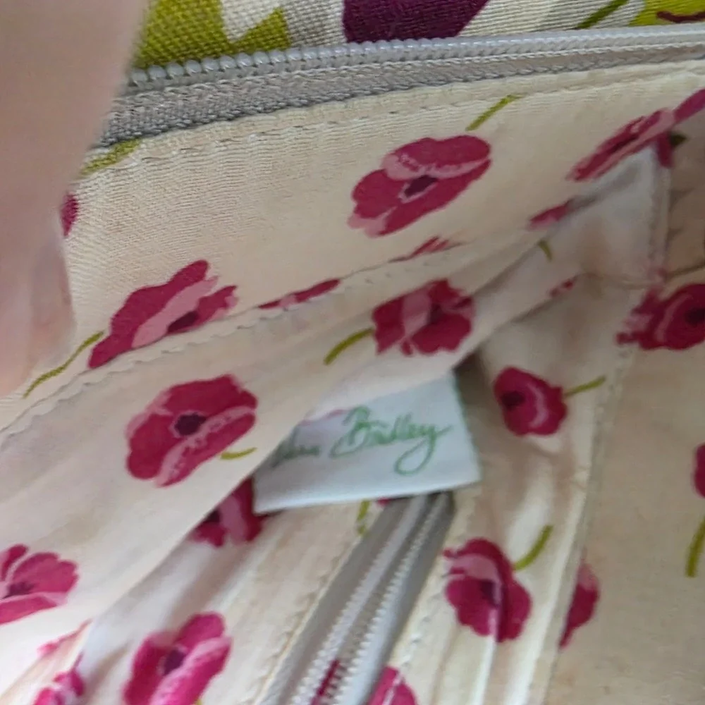 Vera Bradley Symphony in Hue Floral Quilted Cotton Shoulder Bag Pink Green